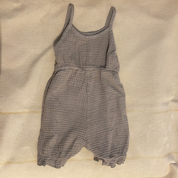 Gray/Brown BOUTIQUE 6-12 M Romper - Muslin Cloth - Picture 1 of 2